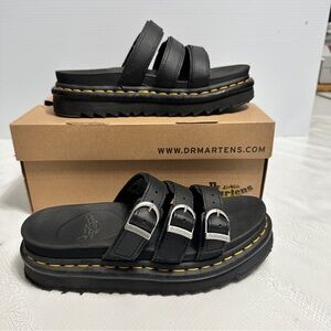 Dr. Martens Blaire Slide Black Leather Women’s Size 7